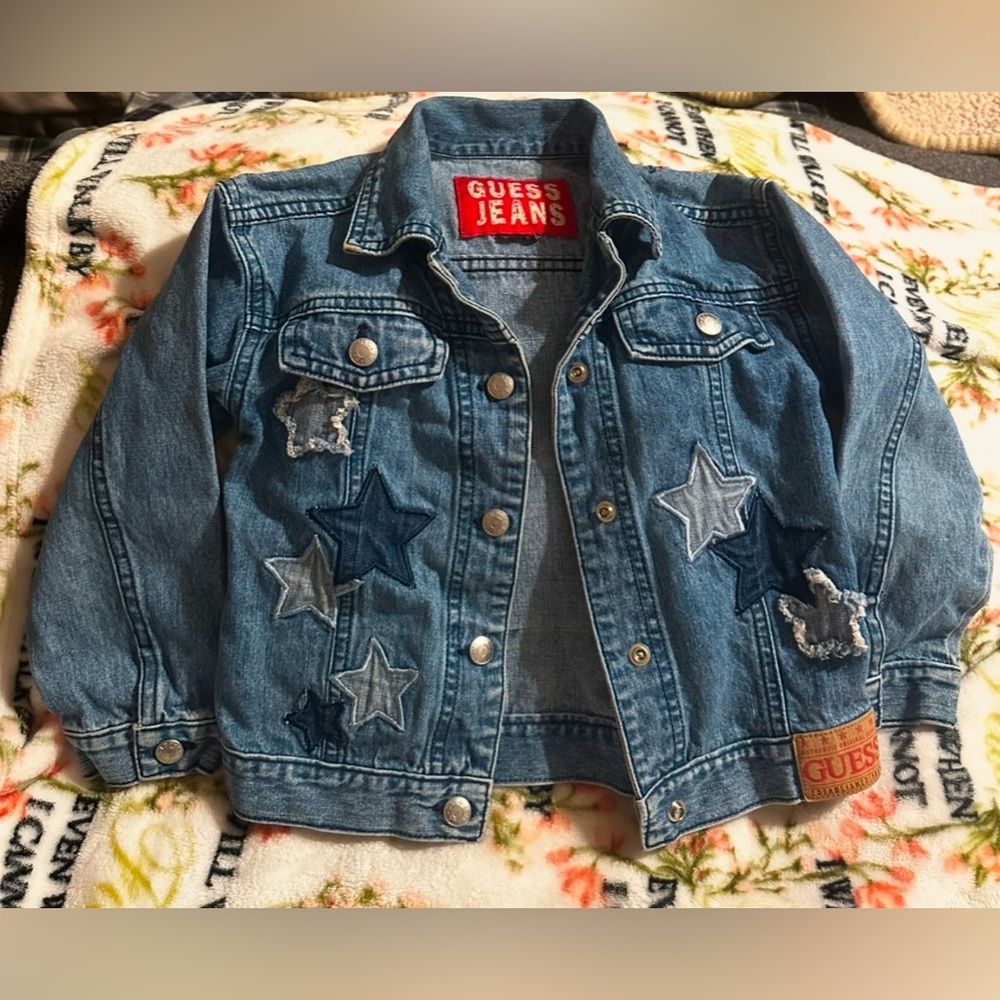 #1214 Cute western denim jacket for your little cowgirl